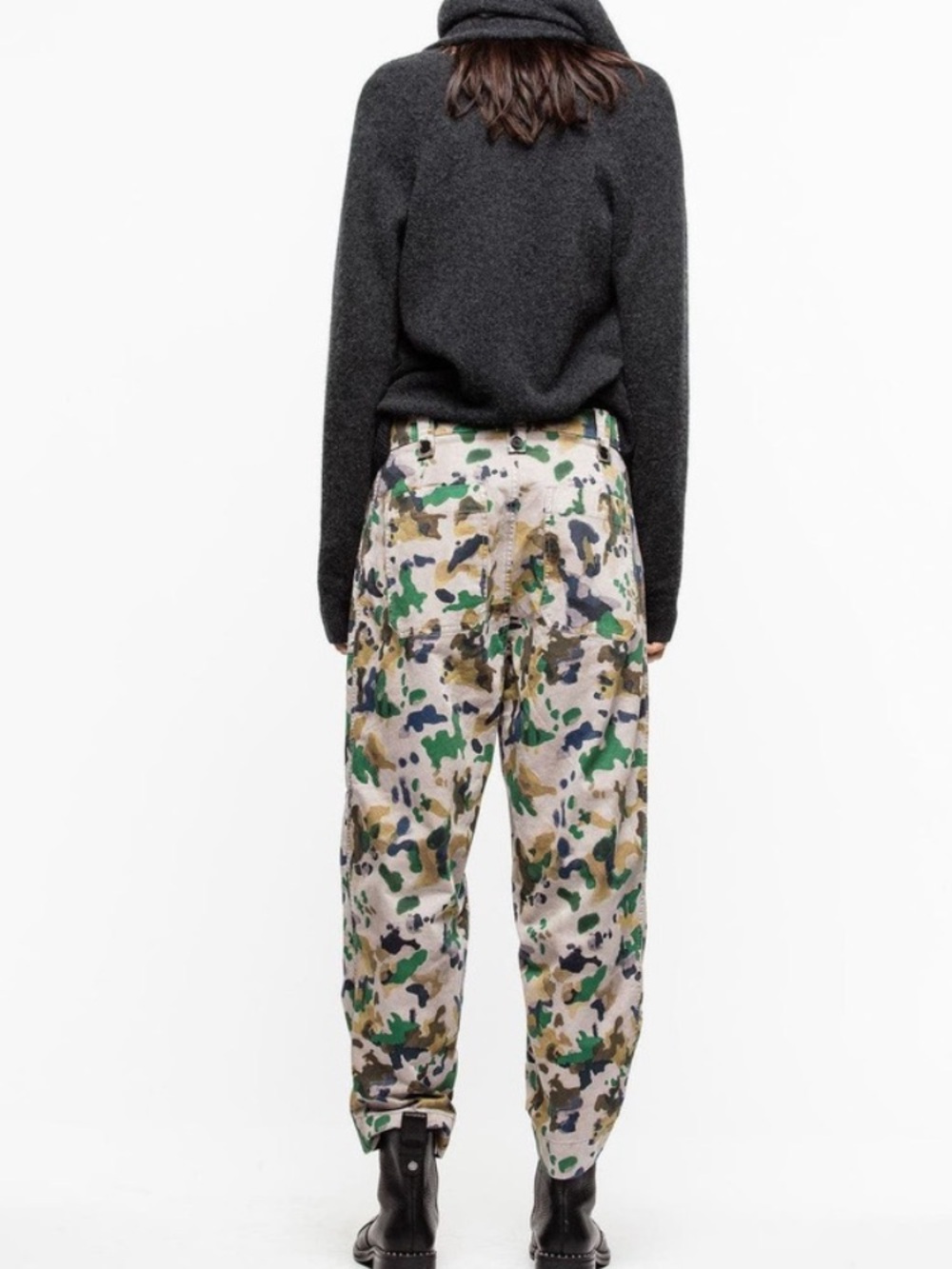 Zadig & Voltaire Pia Camou Camouflage Floral Barrel Pants Size 27 US 4 - Picture 5 of 11
